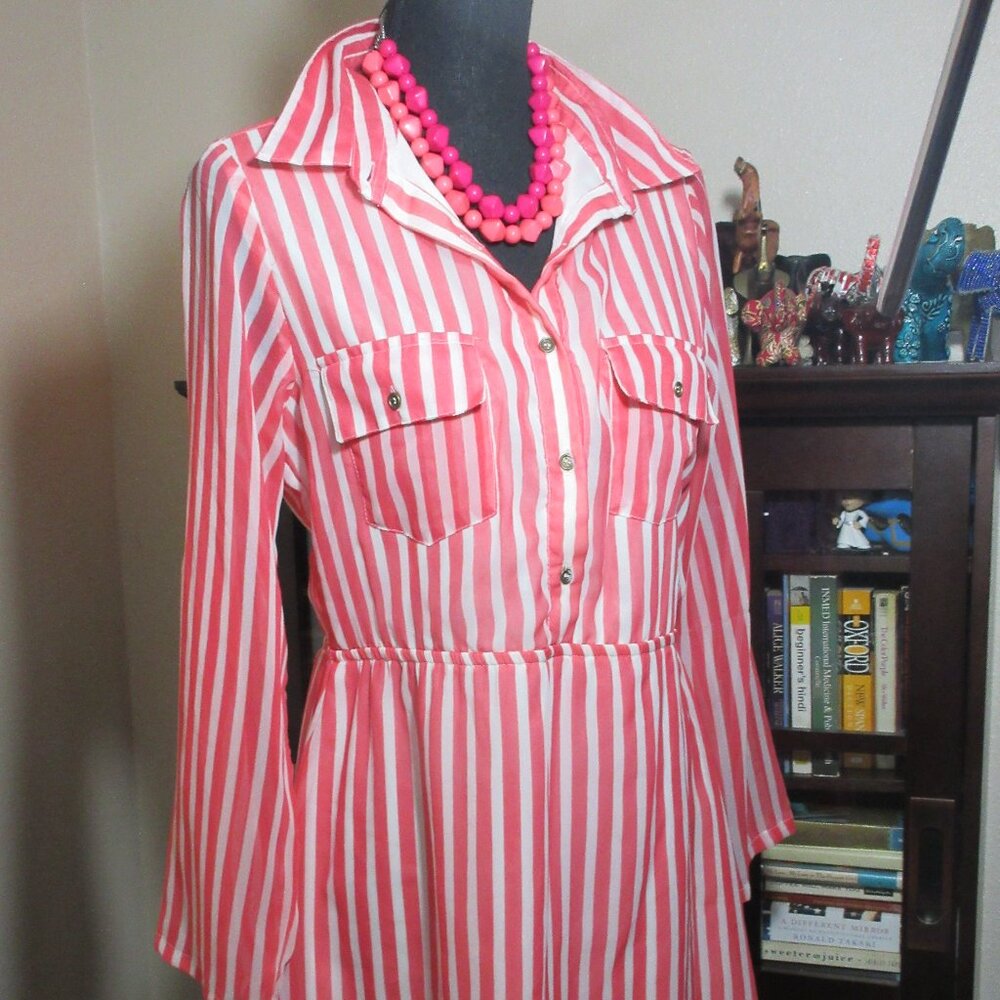 Coral/Pink Dress with adjustable sleeves Size L